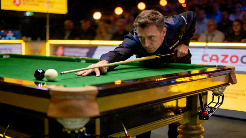 斯诺克北爱尔兰公开赛决赛特鲁姆普击球瞬间